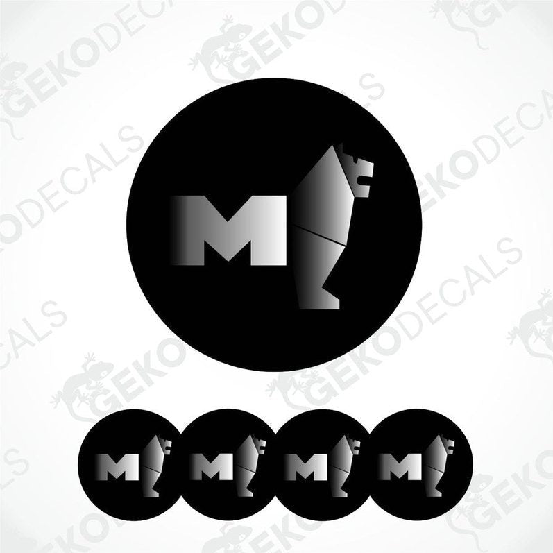 Set of four black vinyl decals with the 'MAN' brand logo.