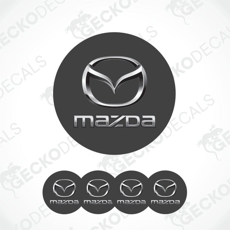 Mazda logo and brand name on a gray background with watermark text.
