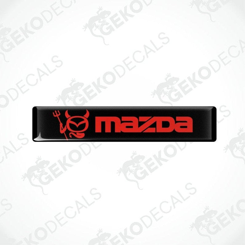 Red and black vinyl decals with the Mazda logo.