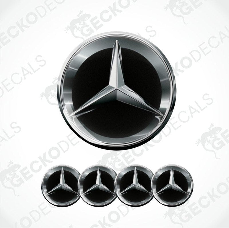 Mercedes-Benz logo and emblem set on a white background with 'GECKODECALS' branding.