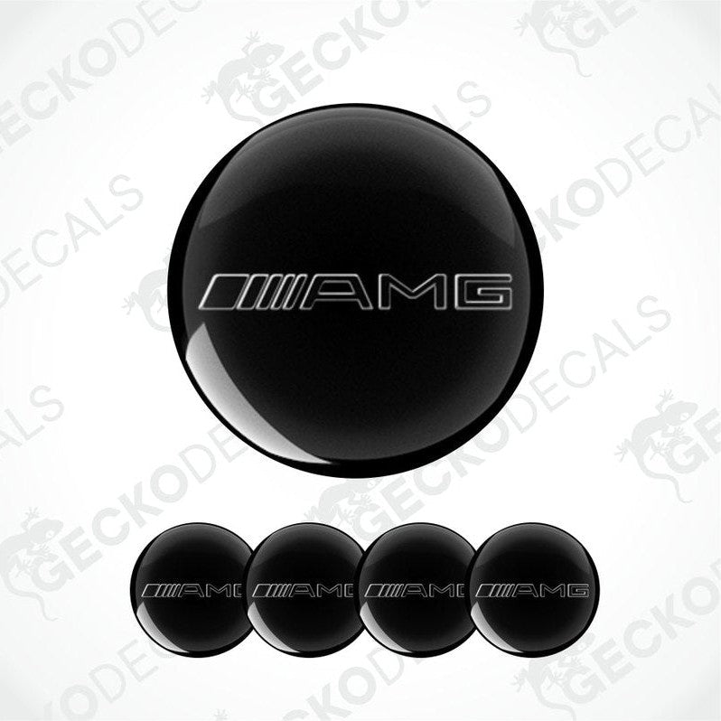 Black AMG logo decal on a white background