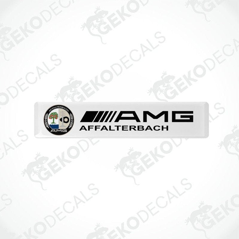 White vinyl stickers with the Mercedes-Benz AMG Affalterbach Germany branding.