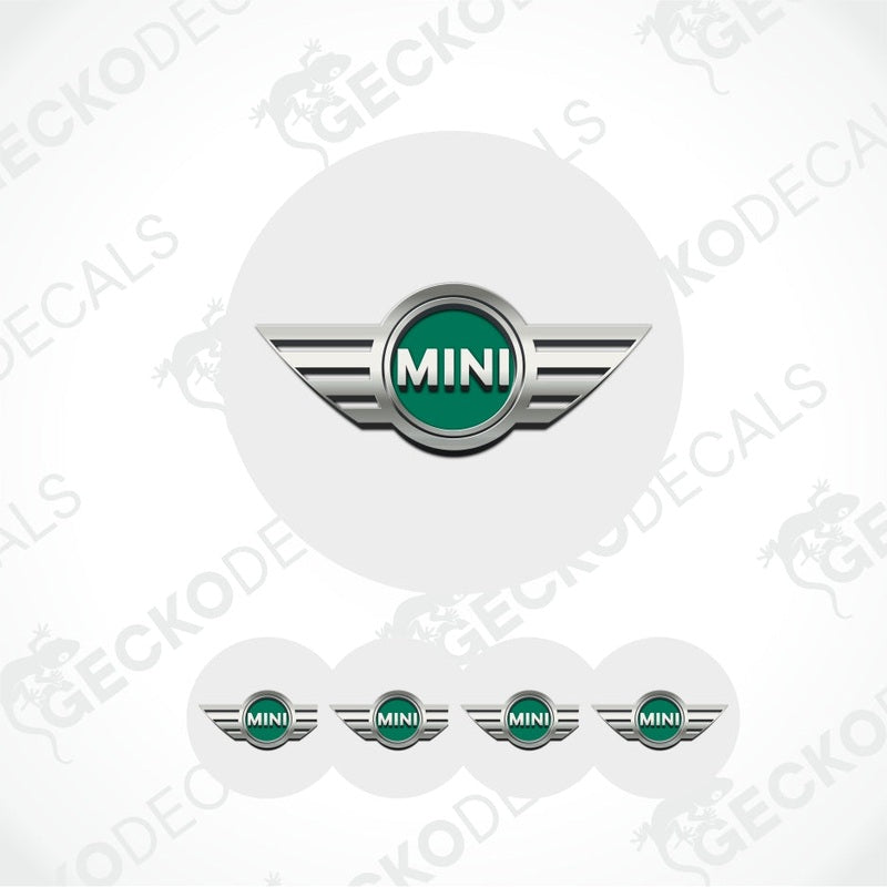 Mini logo decal on a white background with 'Gecko Decals' watermark.