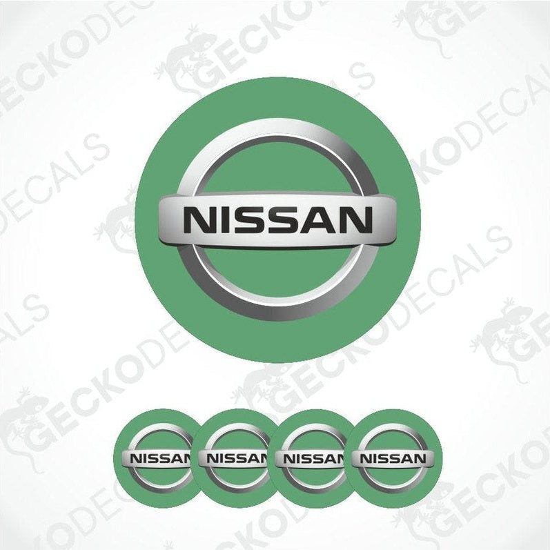 Nissan logo and repeated logos on a white background with 'Gecko Decals' watermark.