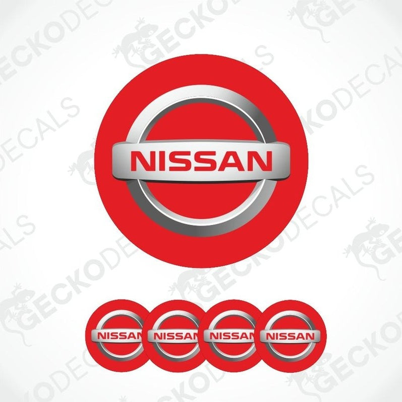 Nissan logo and repeated logos on a white background with 'GECKODECALS' watermark.