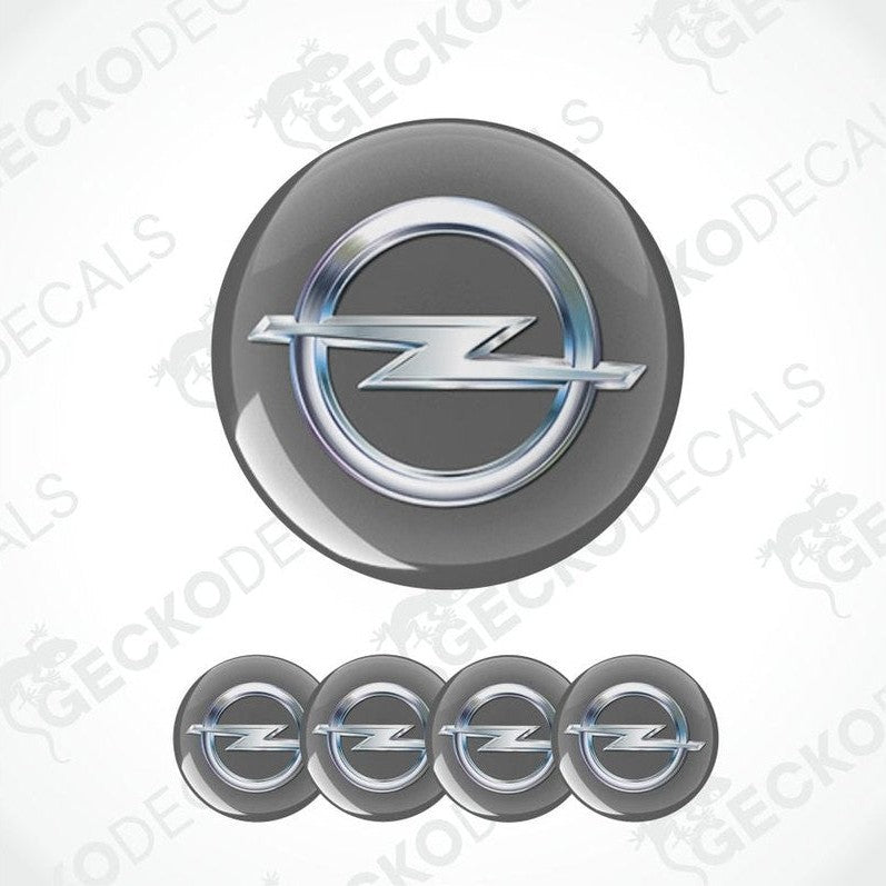 Opel logo and four smaller logos on a white background with 'Gecko Decals' watermark.