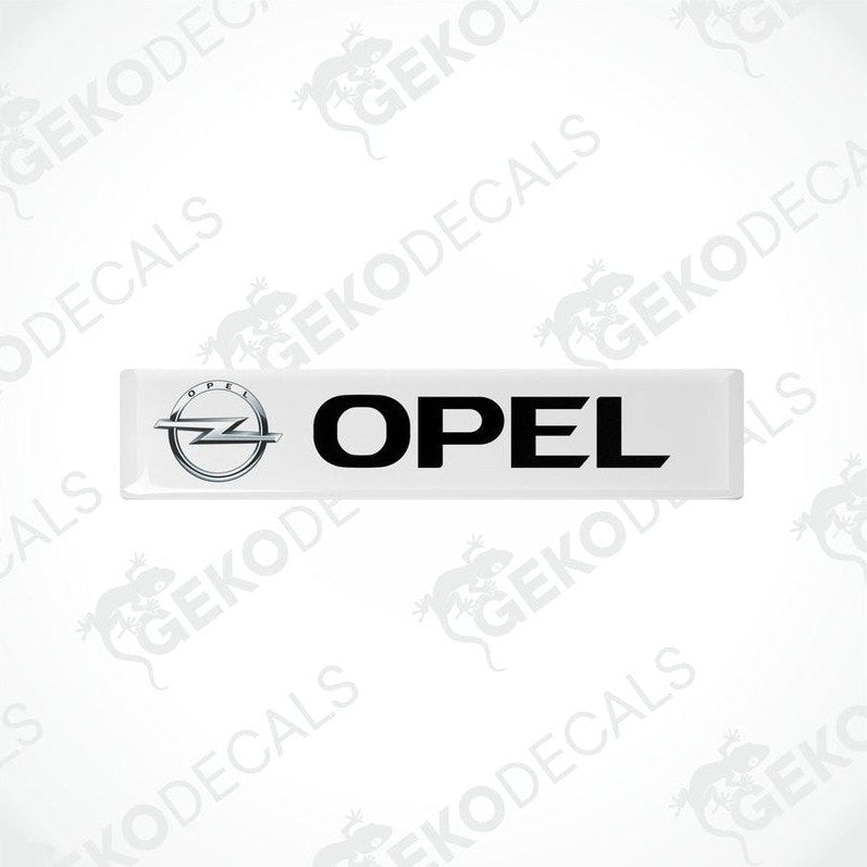 Withe and black vinyl decals with the Opel logo