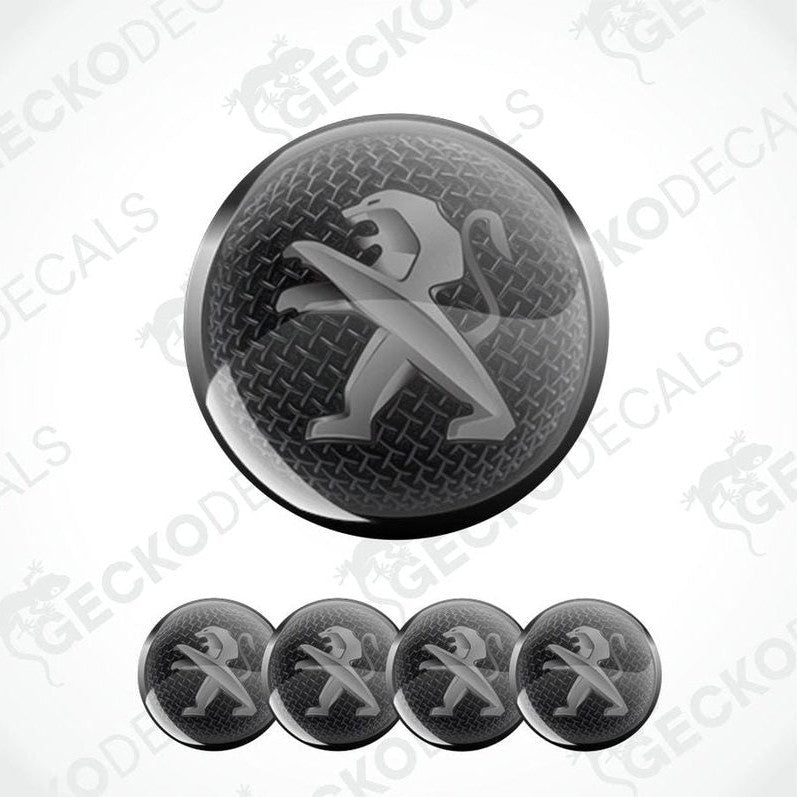 Metallic emblem with a stylized design on a white background, featuring the brand 'Gecko Decals'.