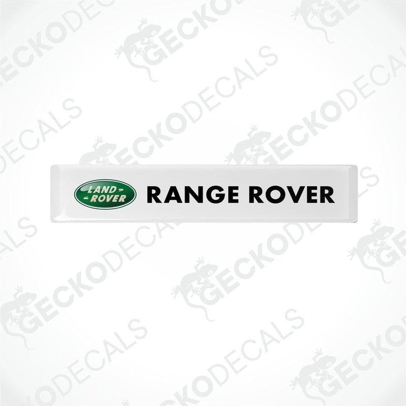 White vinyl stickers with the Range Rover brand logo in green.