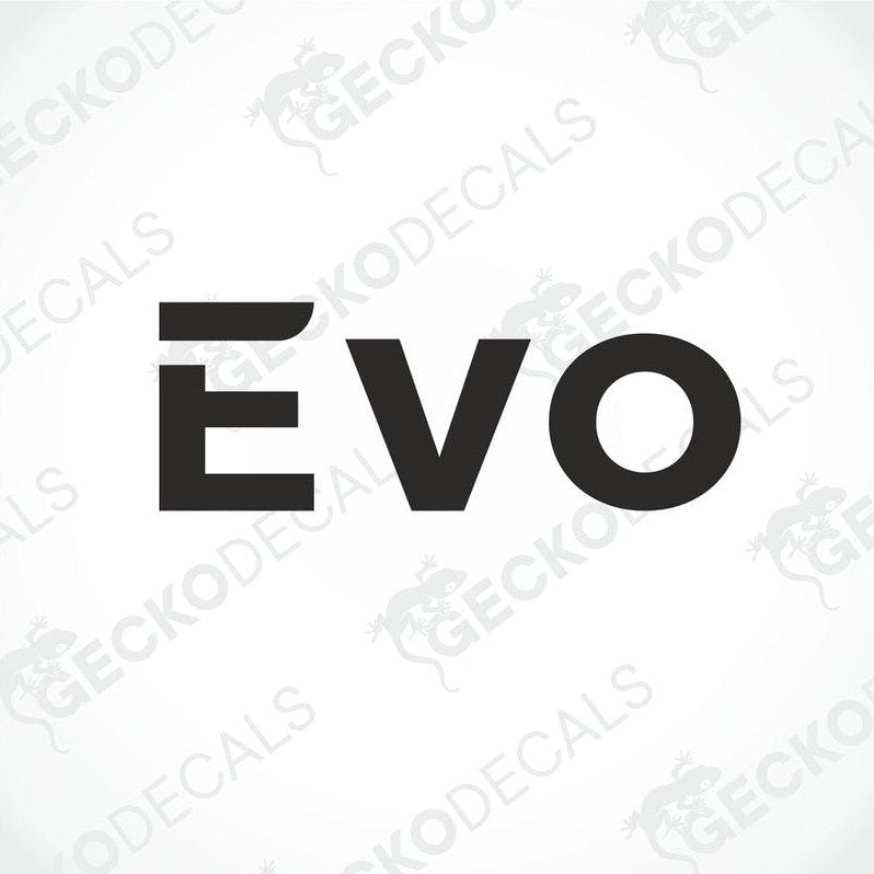 RIMOR EVO black die-cut decal with bold modern sans-serif typography for caravan exterior or interior