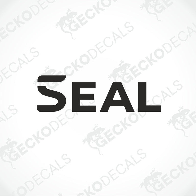 Black RIMOR SEAL die-cut decal with stylized flipper S on white background