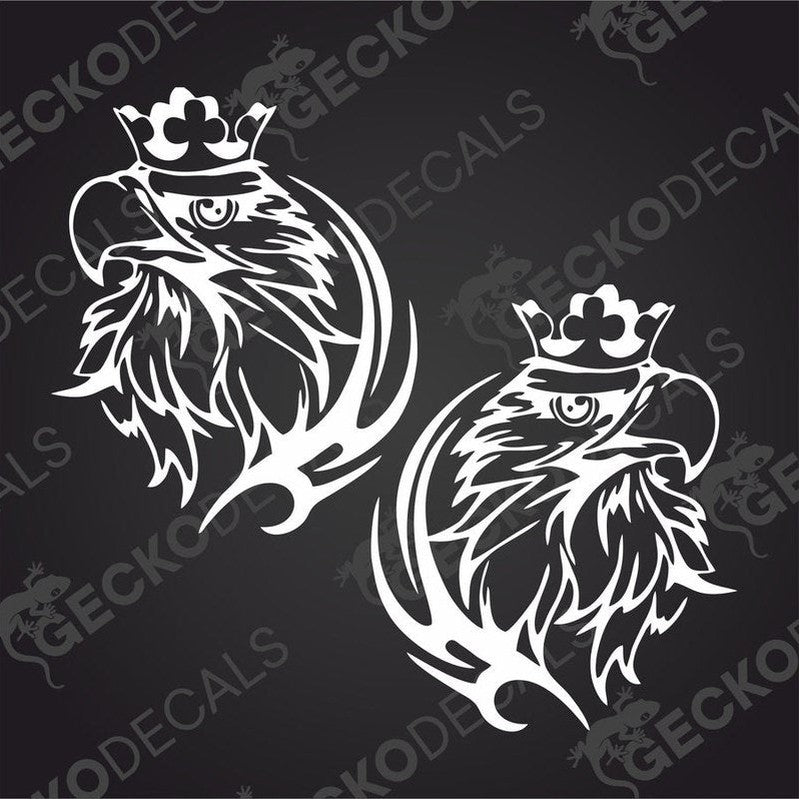 Two black and white decal stickers depicting a stylized bird with the text 'SCANIA' at the base of its design.