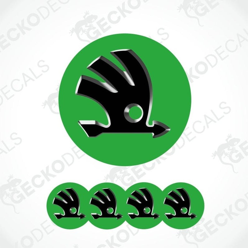 Green and black logo with four similar logos below on a white background.