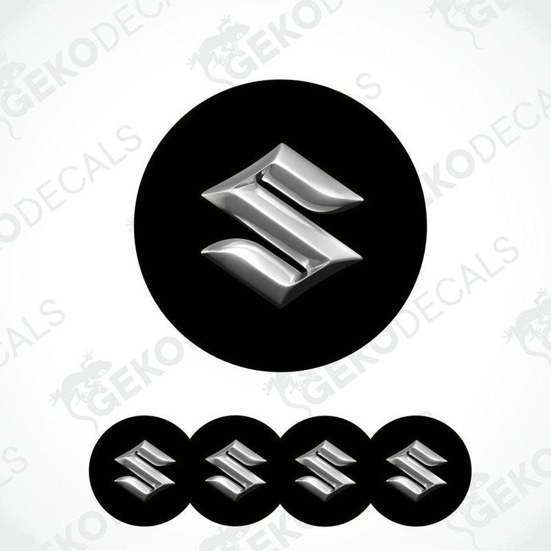 Set of four black vinyl decals with the SUZUKI logo.