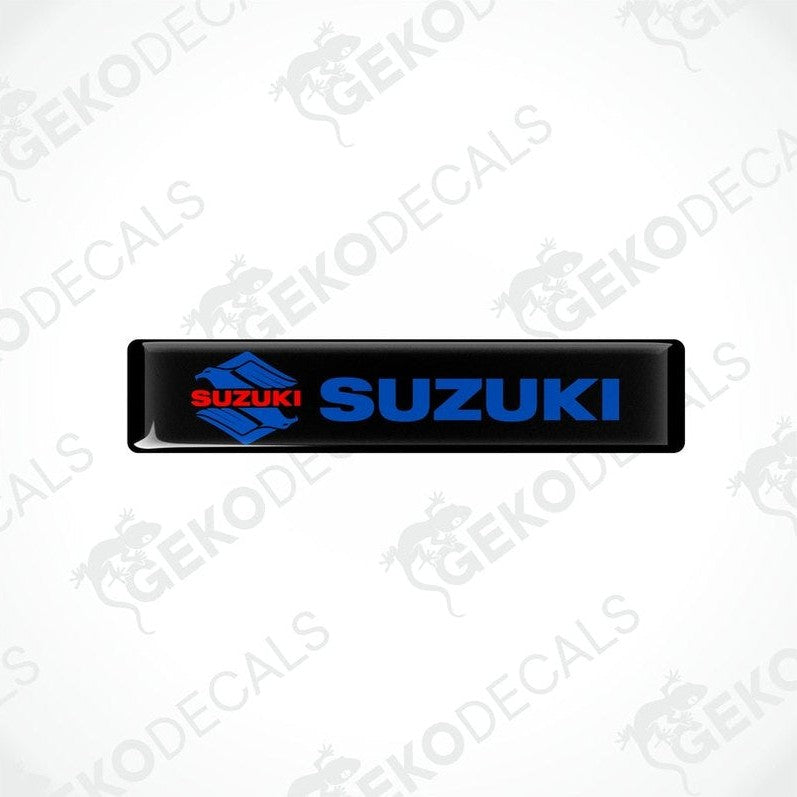 Black vinyl stickers with the SUZUKI brand logo in blue and red.