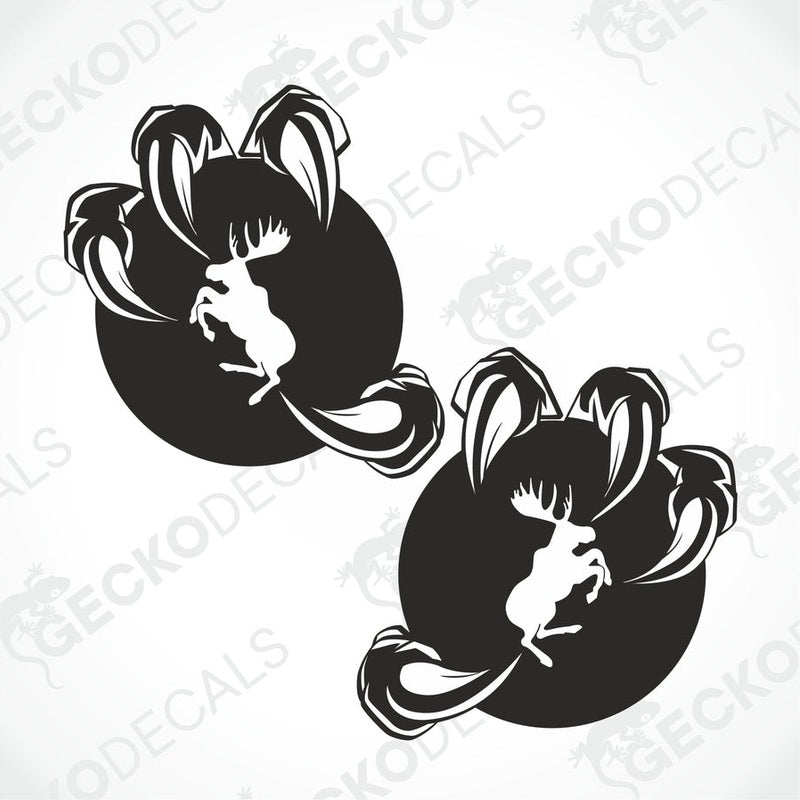 Two black decals of a stylized animal (possibly a rabbit or a horse) on a white background, with the text 'GECKODECALS' and the brand name 'VOLVO'.
