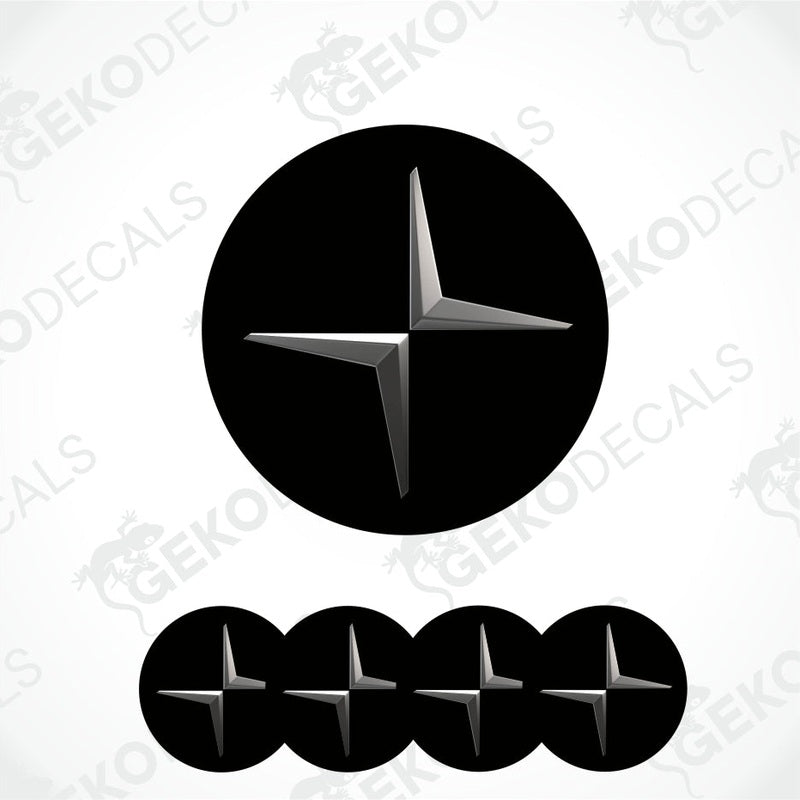 Black star-shaped logo with silver accents on a white background, featuring the brand 'Gekodecals'.