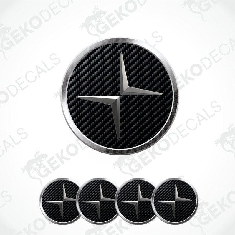 Carbon fiber patterned star logo with metallic border on a white background, featuring the brand 'Gekodecals'.