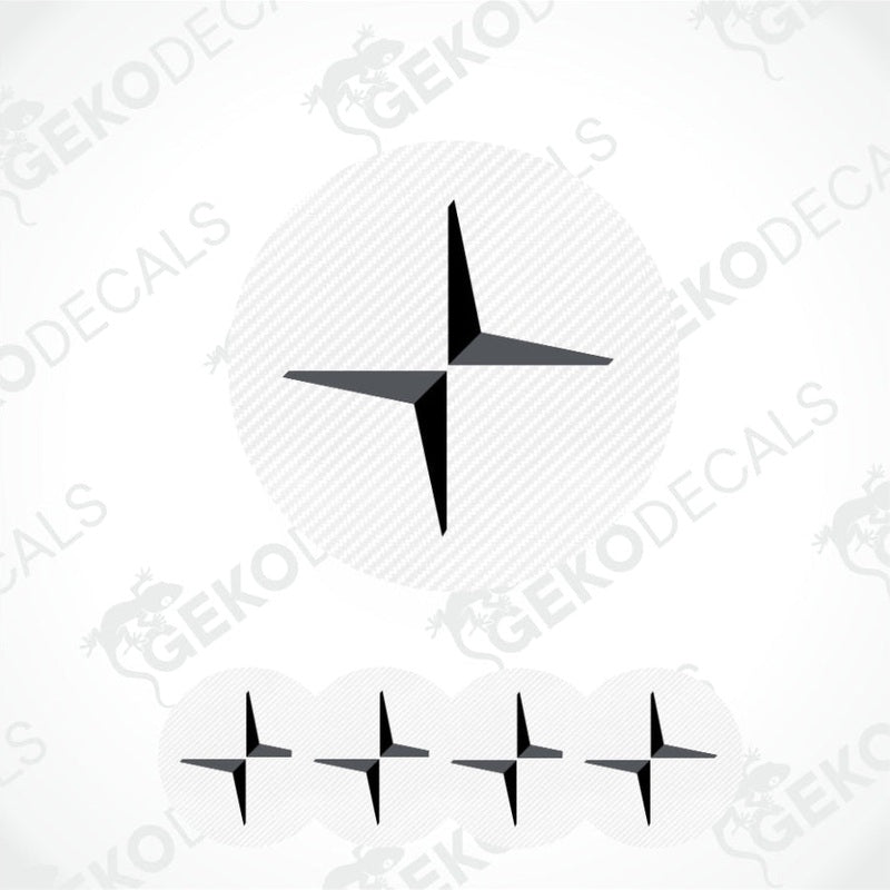 Black star-shaped decal on a white background with 'Gekodecals' branding.