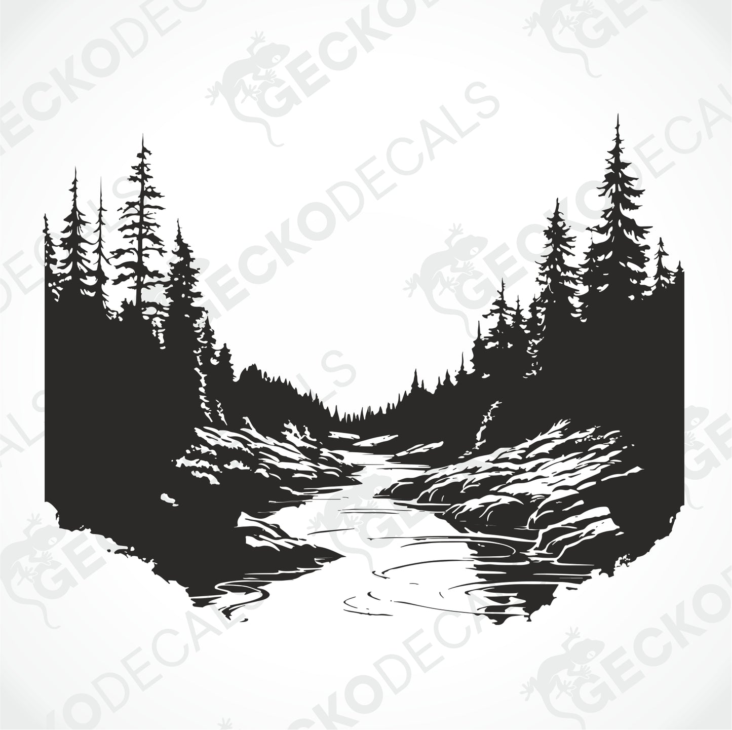 FLOD OMRINGAD AV SKOG