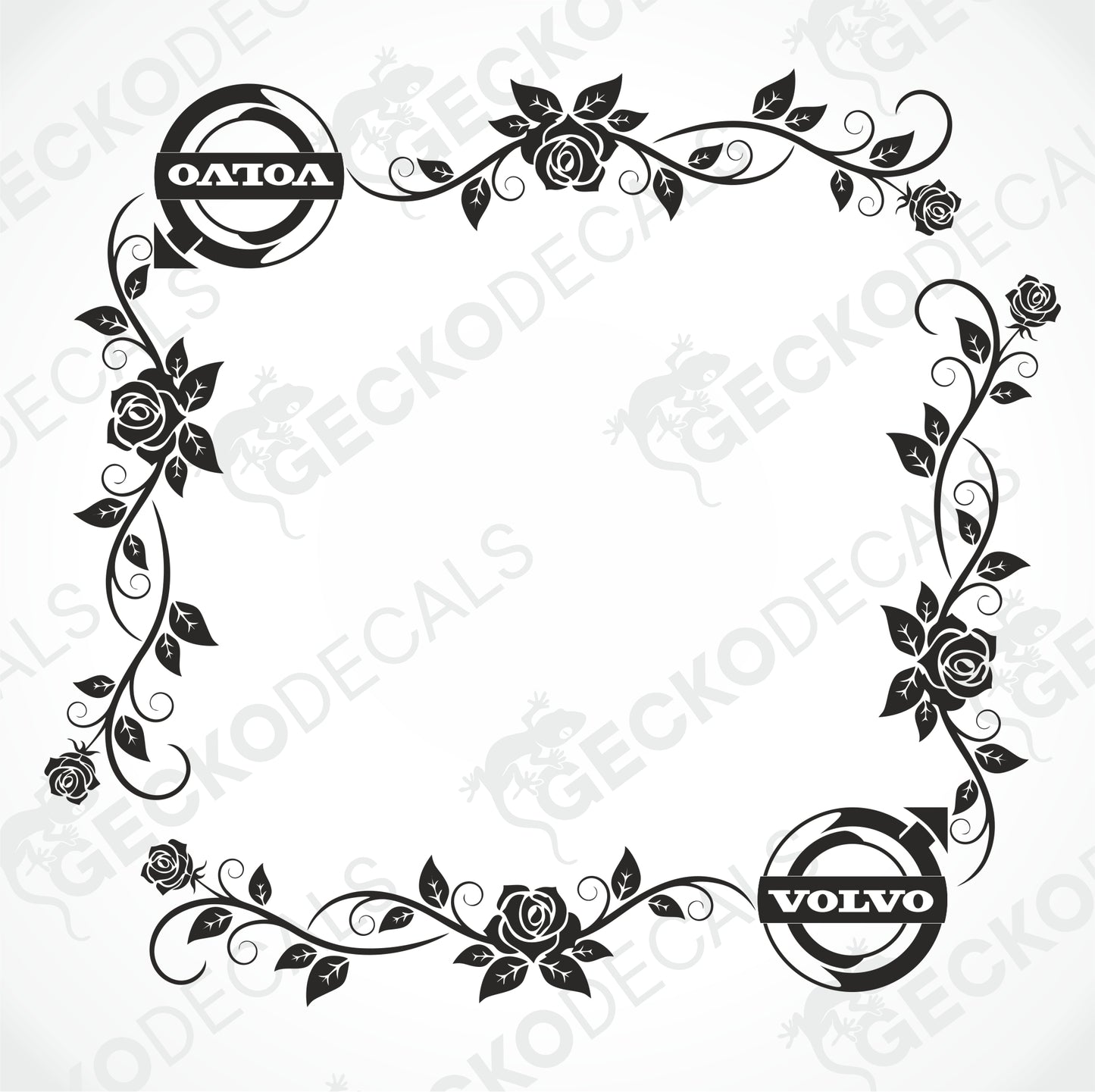VOLVO FLORAL SIDE WINDOW DECALS