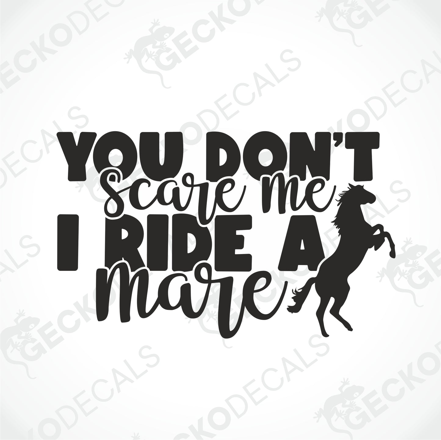 YOU DON'T SCARE ME I RIDE A MARE