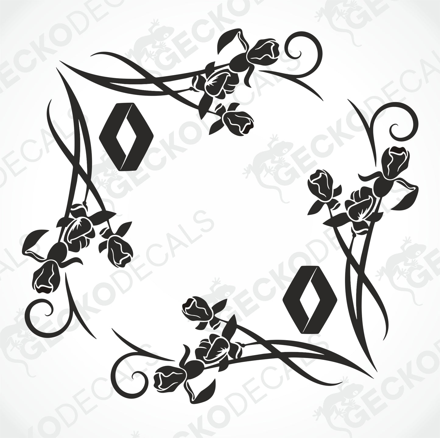 RENAULT FLORAL SIDE WINDOW DECALS