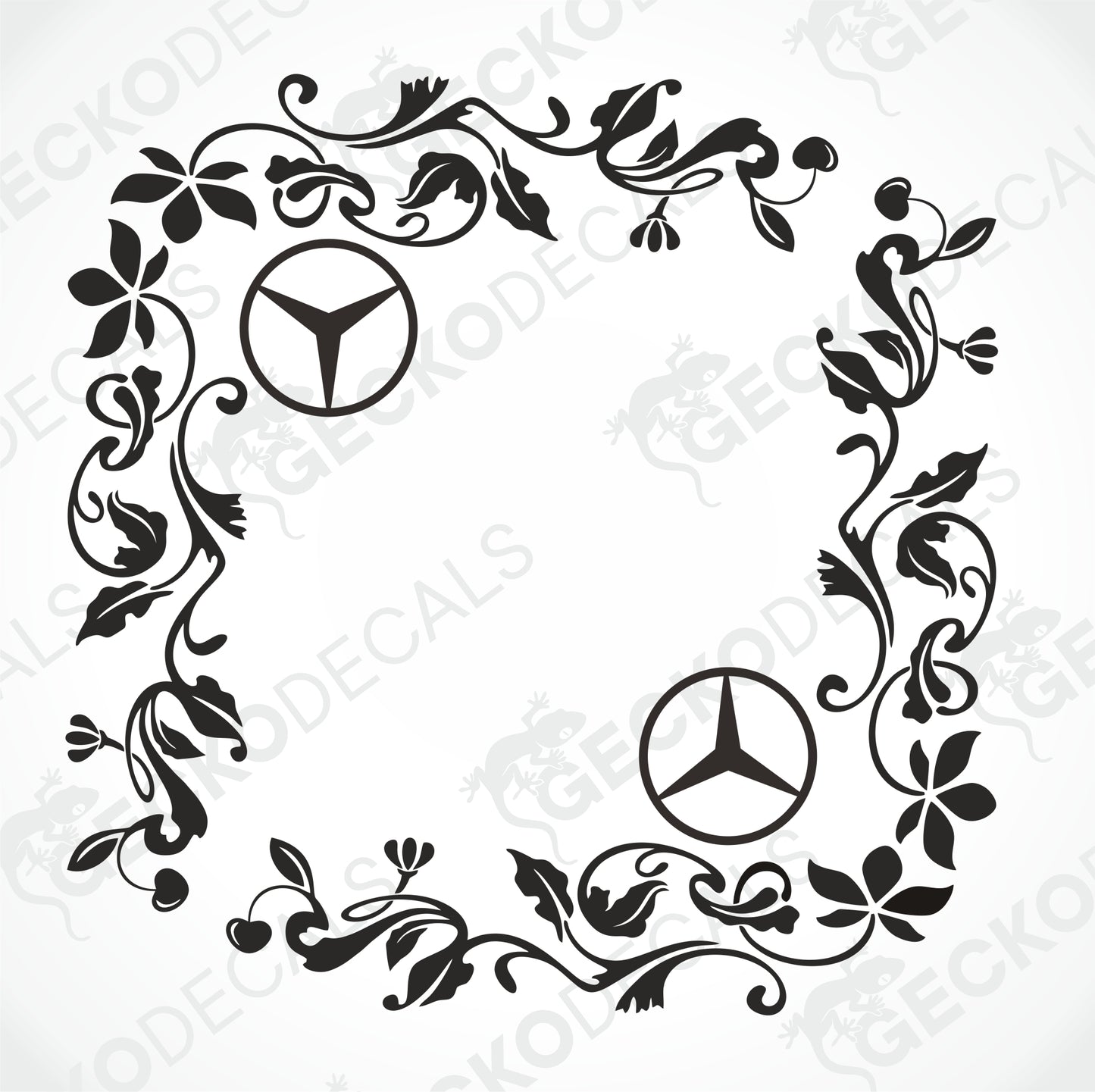 MERCEDES-BENZ FLORAL SIDE WINDOW DECALS