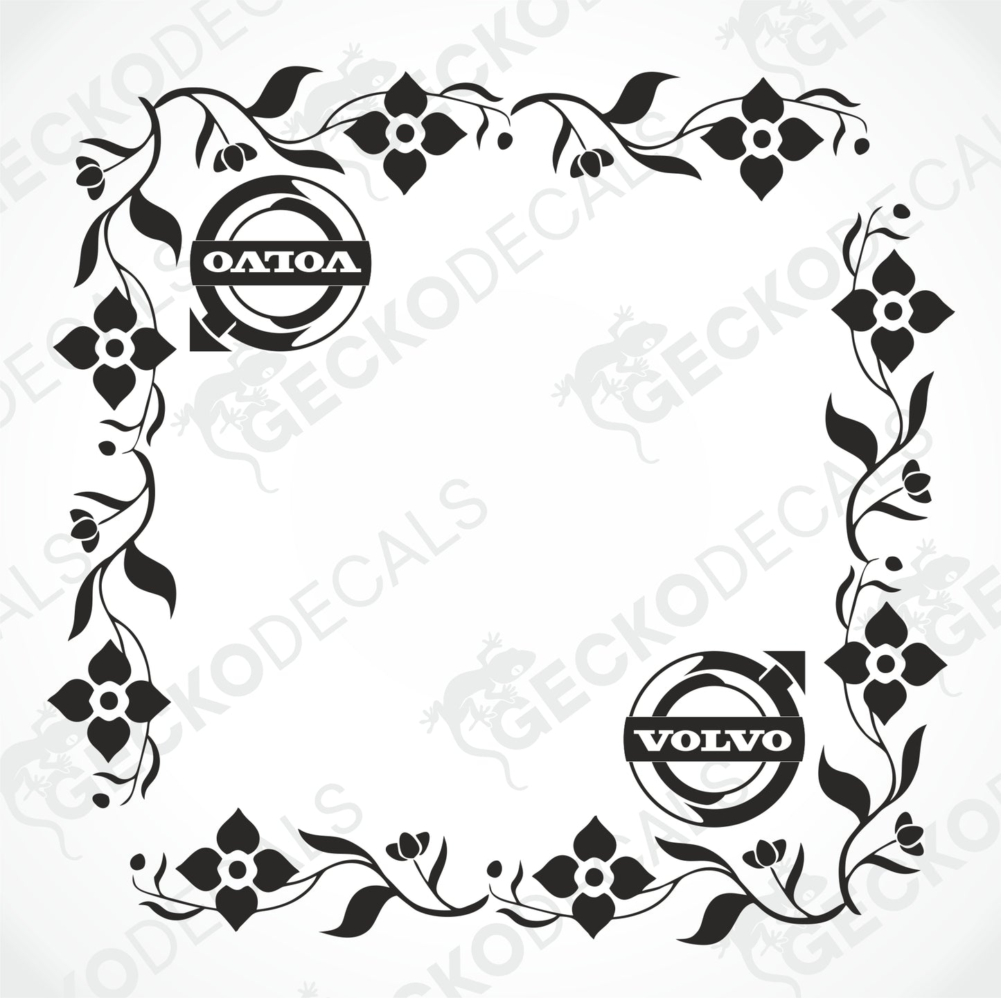 VOLVO FLORAL SIDE WINDOW DECALS