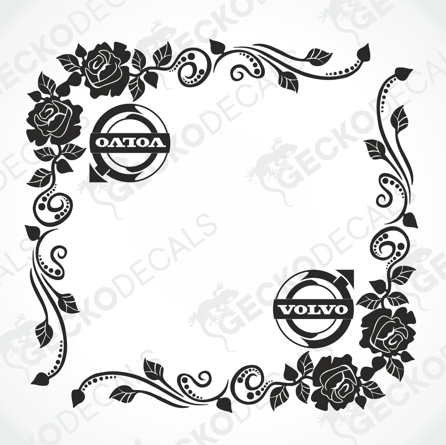 VOLVO FLORAL SIDE WINDOW DECALS