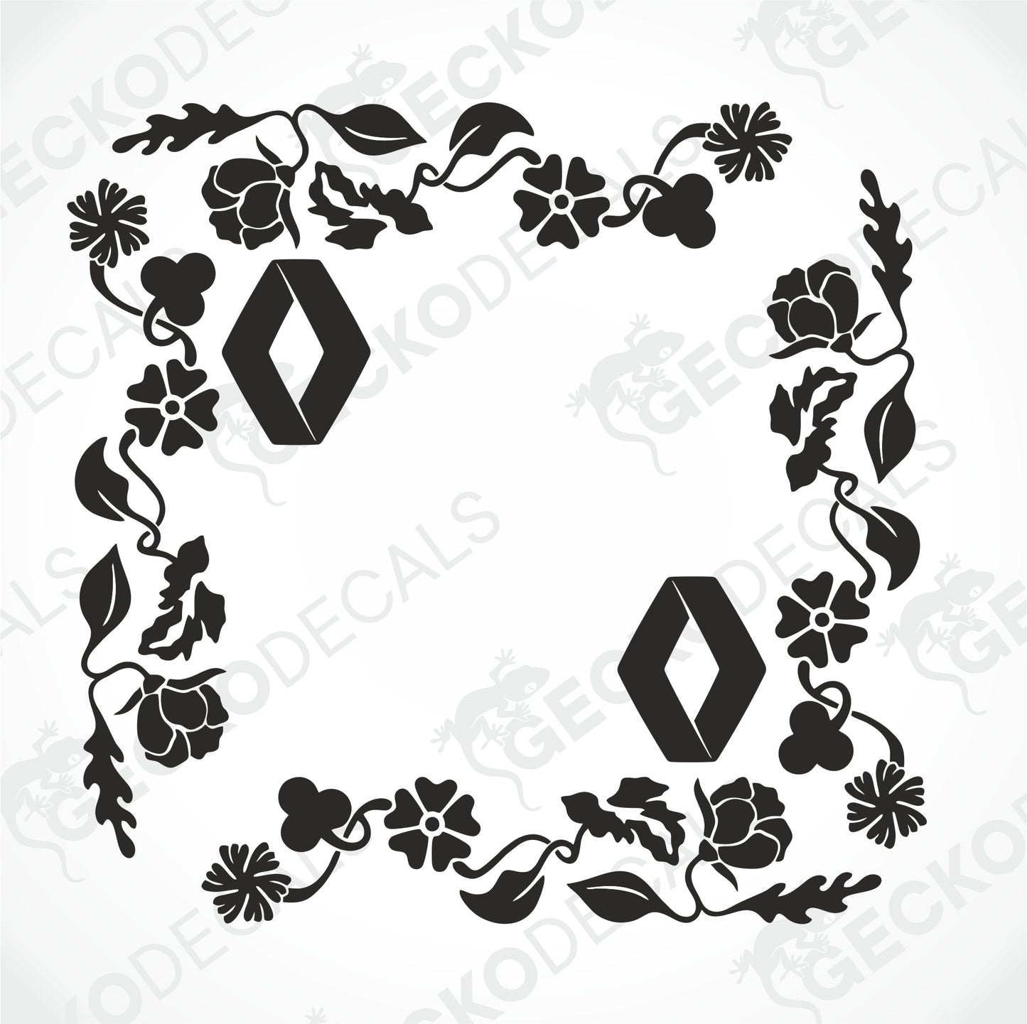 RENAULT FLORAL SIDE WINDOW DECALS