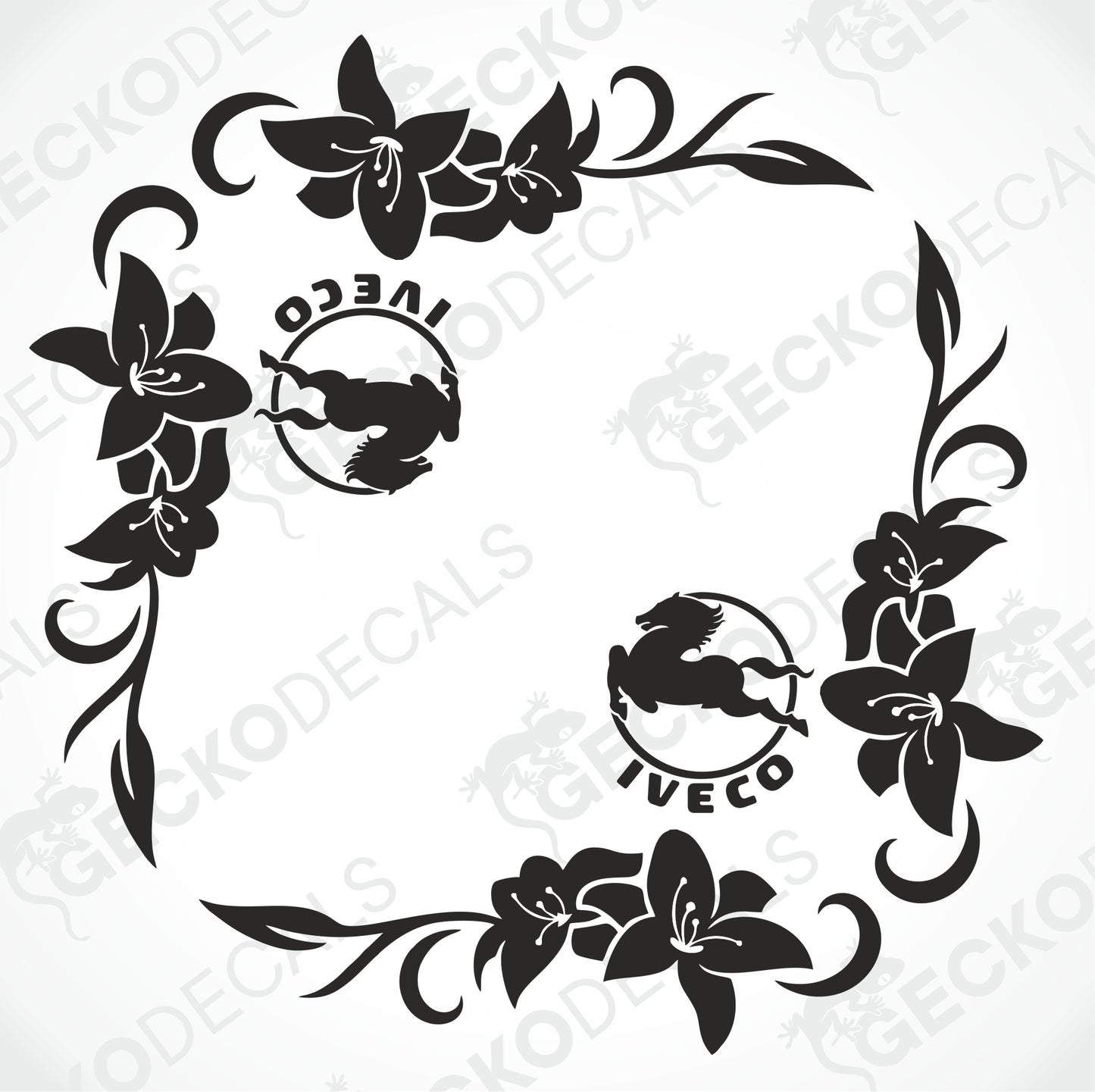 IVECO FLORAL SIDE WINDOW DECALS