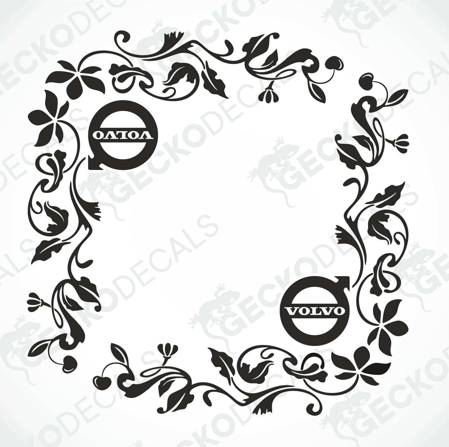 VOLVO FLORAL SIDE WINDOW DECALS