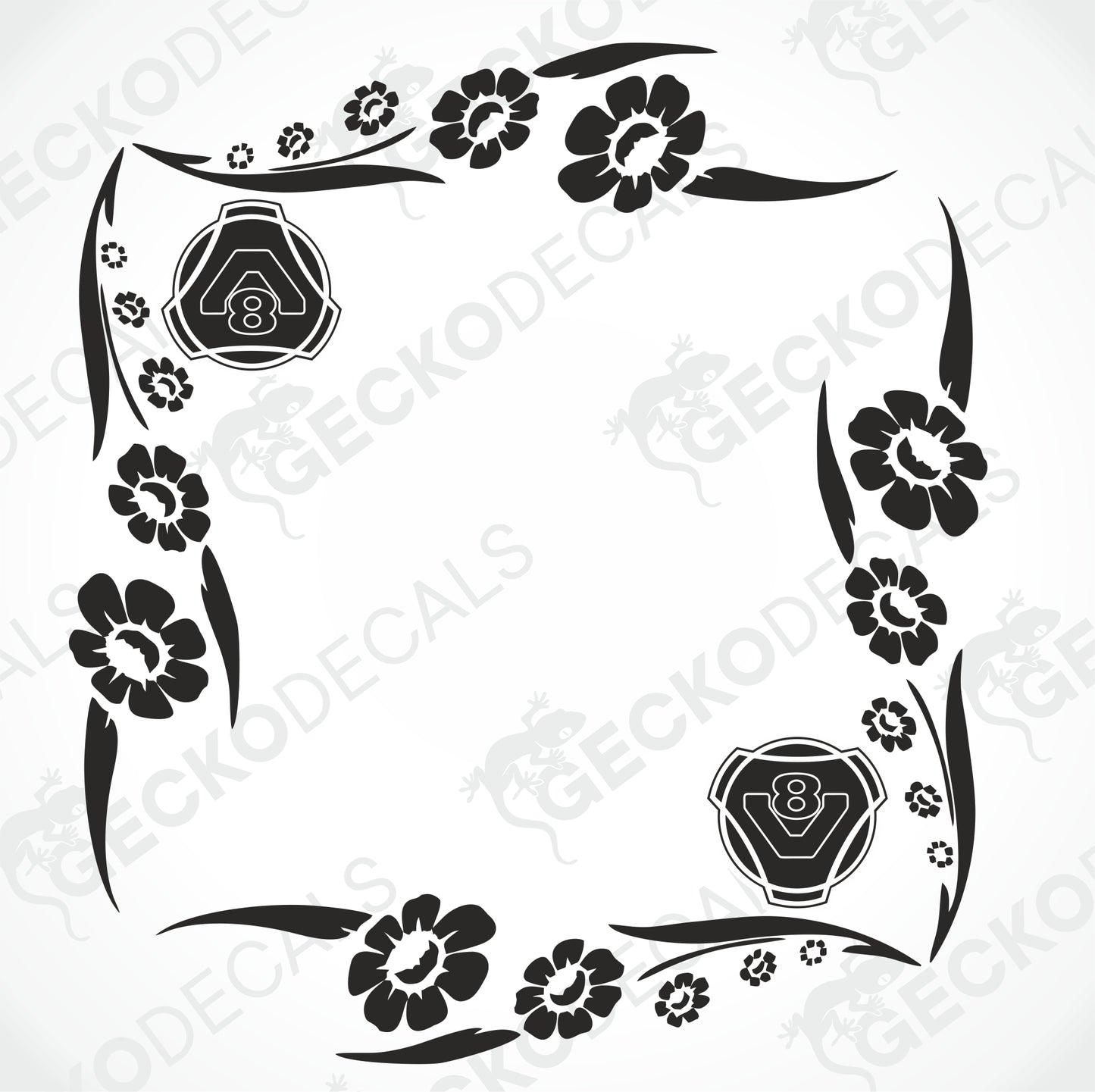SCANIA FLORAL V8 SIDE WINDOW DECALS