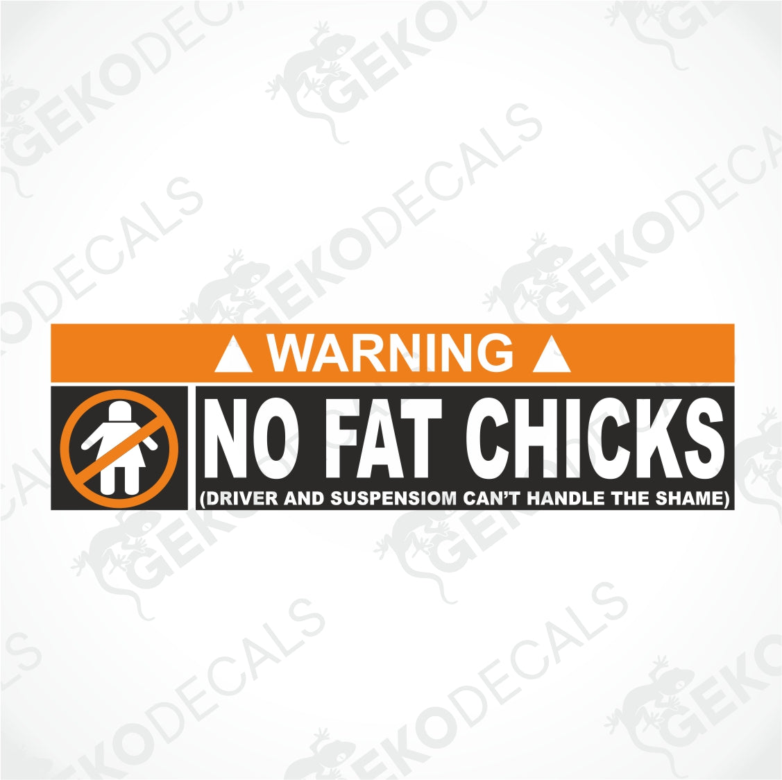 WARNING NO FAT CHICKS