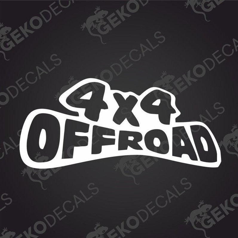 White 4x4 Off Road die cut vinyl decal for car exterior or interior