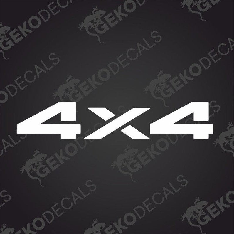 White 4x4 die cut car decal for exterior and interior use