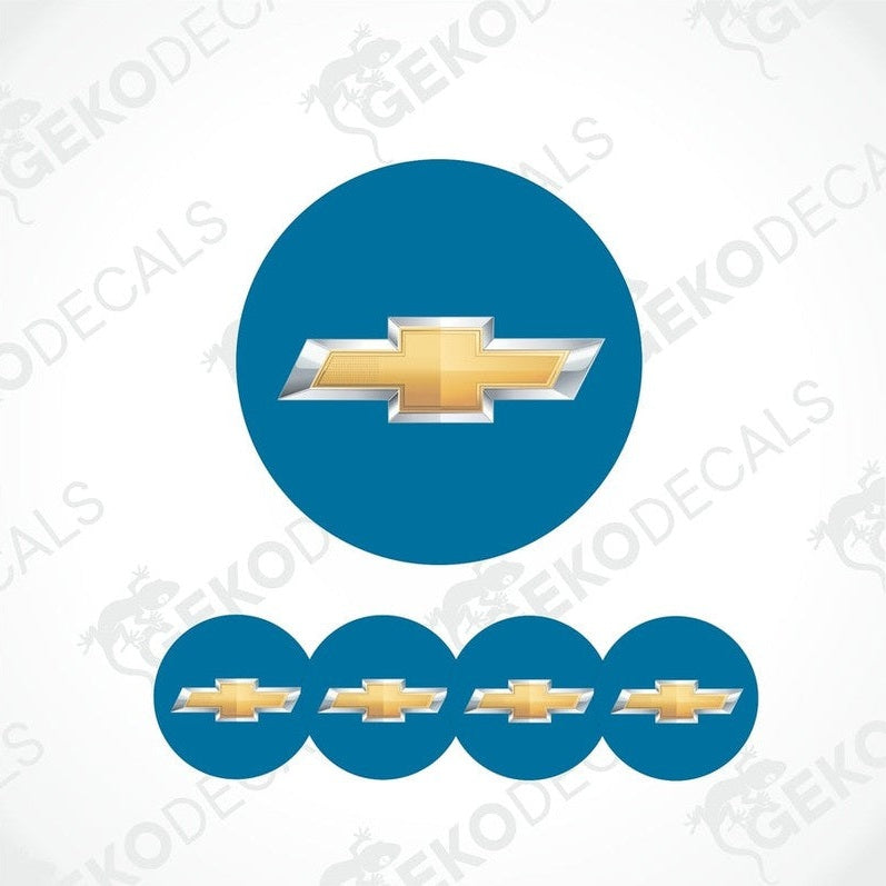 A set of vinyl decals with polyurethane coating, featuring the CHEVROLET logo, displayed on a white background.