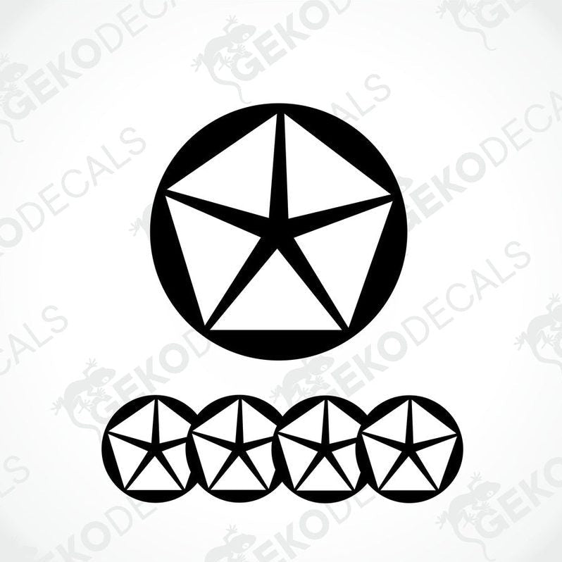 Set of four black and white vinyl decals with the Chrysler logo.