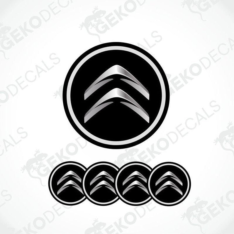 A set of four black vinyl decals with the CITROEN logo.