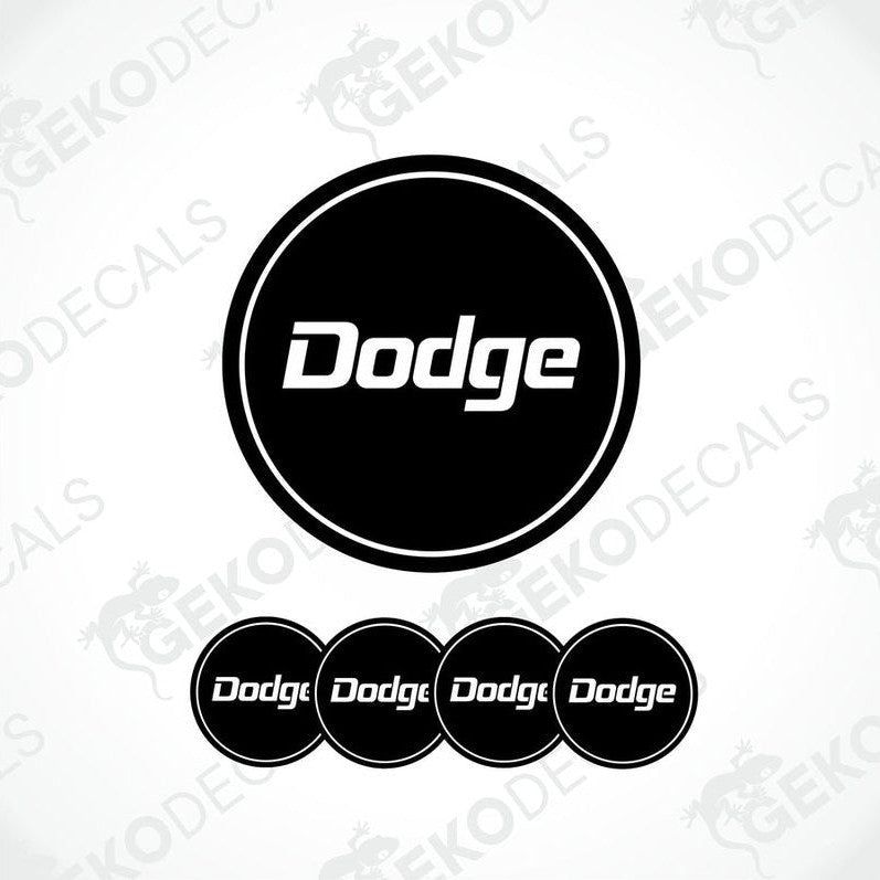 A set of black vinyl decals with the 'Dodge' brand logo.
