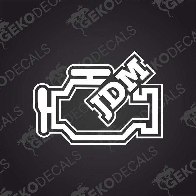 A car battery icon and the text JDM slanted on the right side of it.