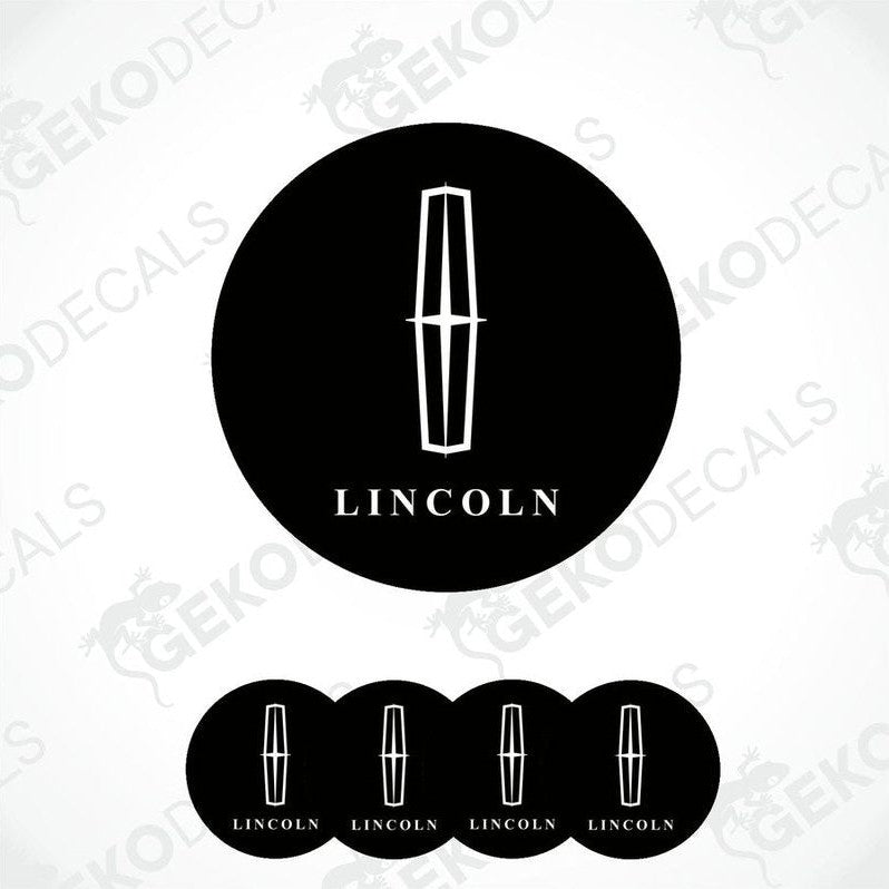 Set of four black vinyl decals with the Lincoln logo.