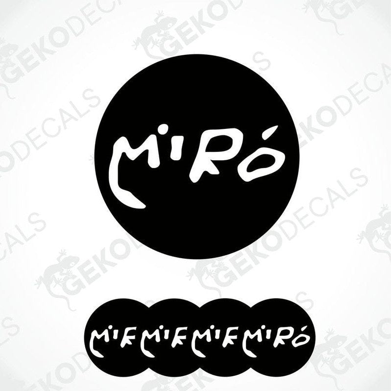 Set of four black vinyl decals with the text 'Miño' in white.