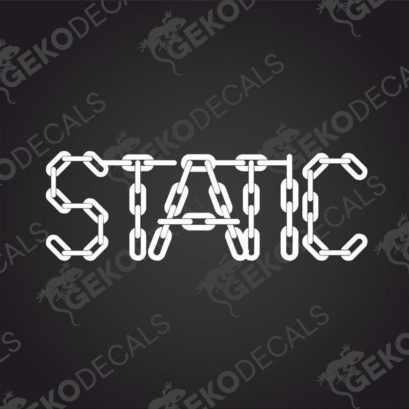 STATIC chain link die cut decal sticker for car or laptop