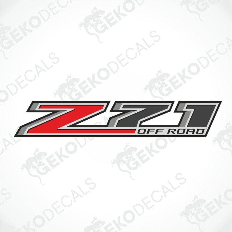Z71 OFF ROAD die-cut car decal with red and gray stylized text on white background