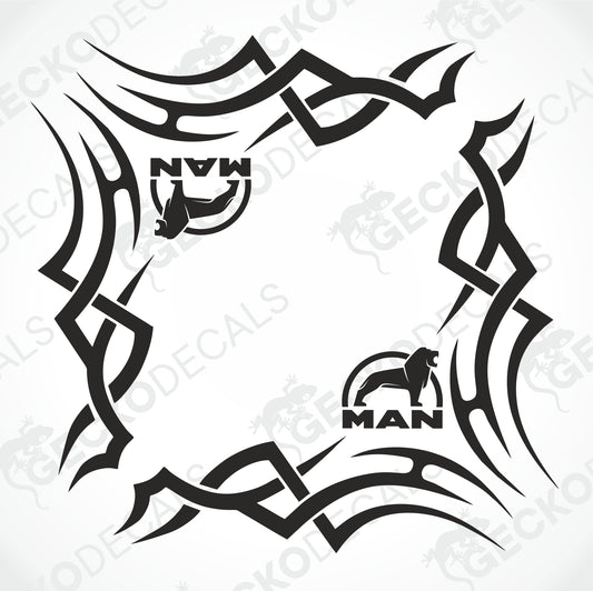 MAN TRIBAL SIDE WINDOW DECALS