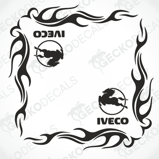 IVECO TRIBAL SIDE WINDOW DECALS