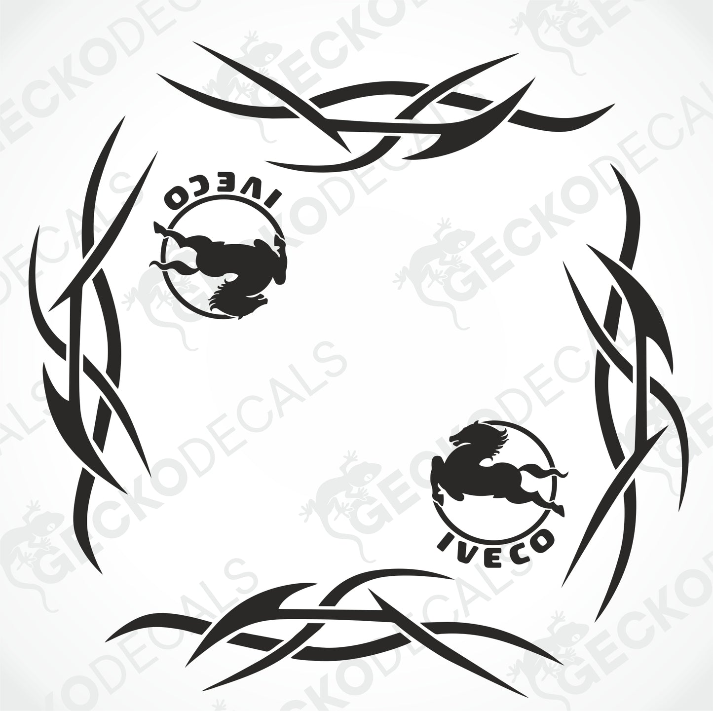 IVECO TRIBAL SIDE WINDOW DECALS
