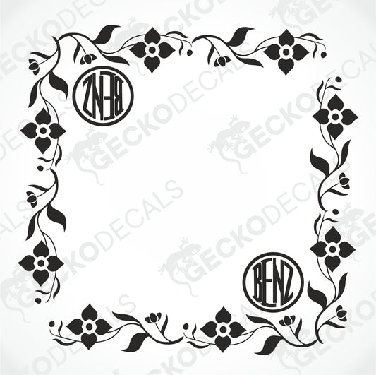 BENZ FLORAL SIDE WINDOW DECALS